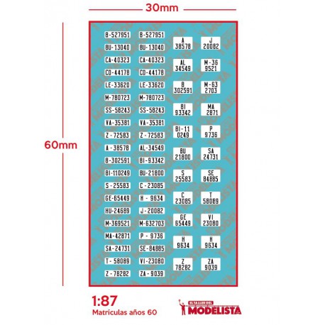 Spanish car license plates. 60s. ETM 9033