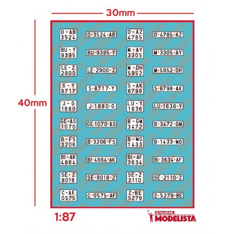 Spanish car license plates. Type II. ETM 9023