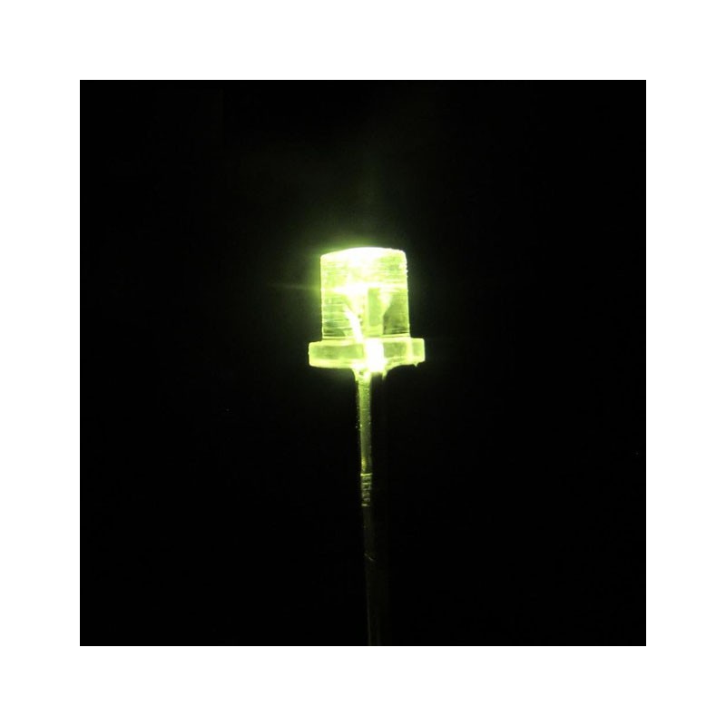 Led blanco-dorado, 3 mm plano.