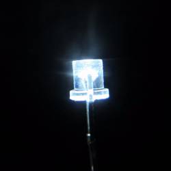 Led blanco frio, 3 mm plano.