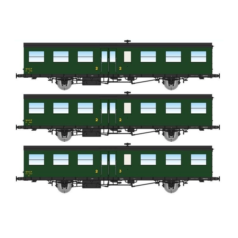 Ree Modeles VB405 – Lot De 3 Voitures Couchettes SNCF époque IV (HO, 1/87)