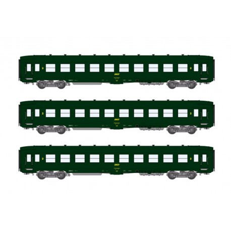 Set de 3 coches DEV AO U52, SNCF.