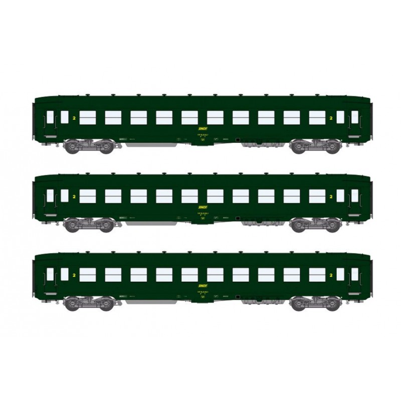 3-coaches set DEV AO U52, SNCF. 3-coaches set DEV AO U52, SNCF.