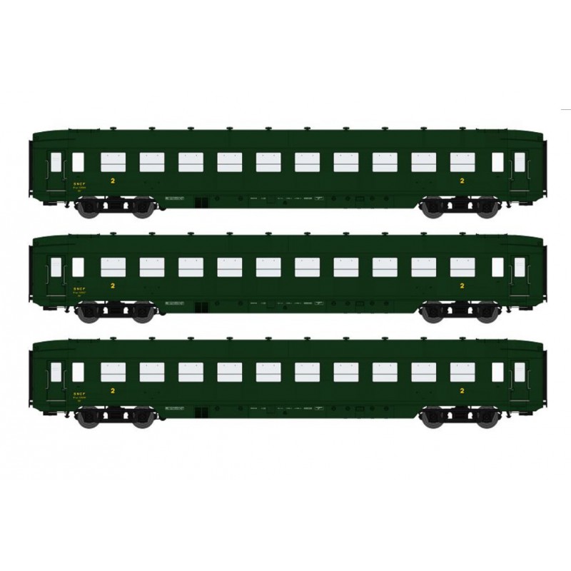 Set de 3 coches DEV AO U46, SNCF. Set de 3 coches DEV AO U46, SNCF.
