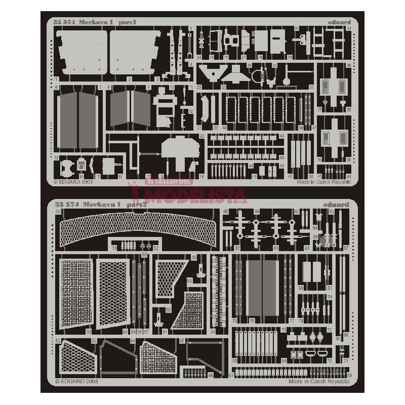 Photo-etched: Merkava Mk.I (for Tamiya).