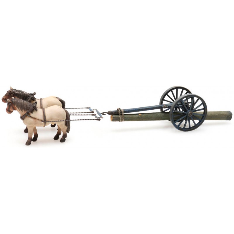 Calesa tirada por caballos.