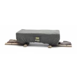 Cargo: Shipping crate with cover.