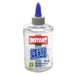 Transparent liquid glue. INSTANT