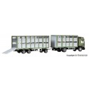 Cattle carrier with trailer and 12 cows.