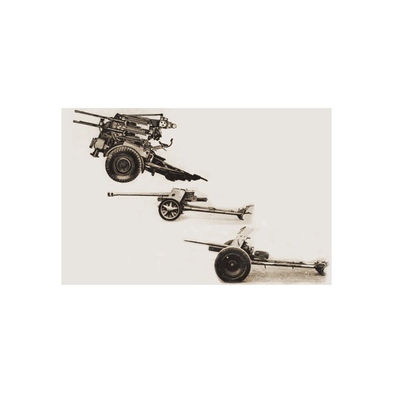 Cañones: Pak35, Pak40 y Flak38. ITALERI 7026