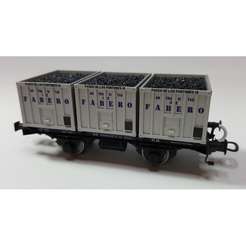 Container wagon Antracitas de Fabero, RENFE. Container wagon Antracitas de Fabero, RENFE.