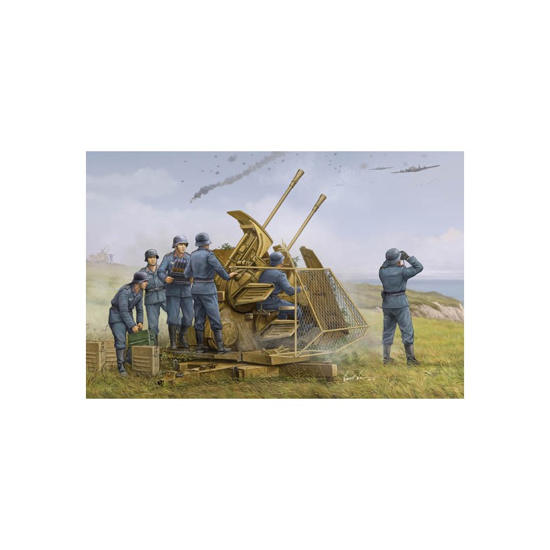 Cañón alemán FLAK 43 Zwilling de 37 mm.