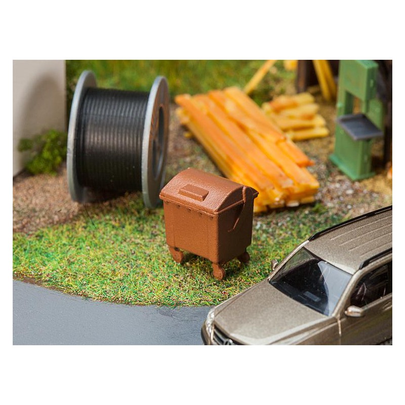 Contenedores marrones.