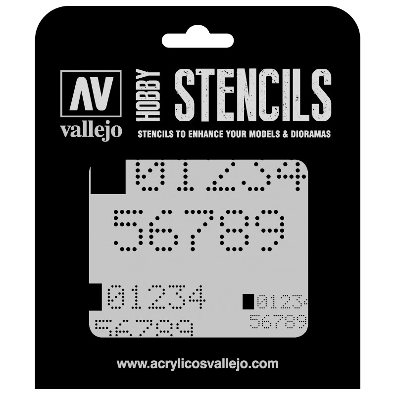 Stencil: Digital numbers. Stencil: Digital numbers.