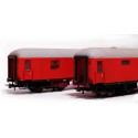 Set de 2 furgones DD-8100, RENFE. Rojo. Envejecidos.