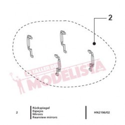 Rear mirrors (x4) for RENFE 316.