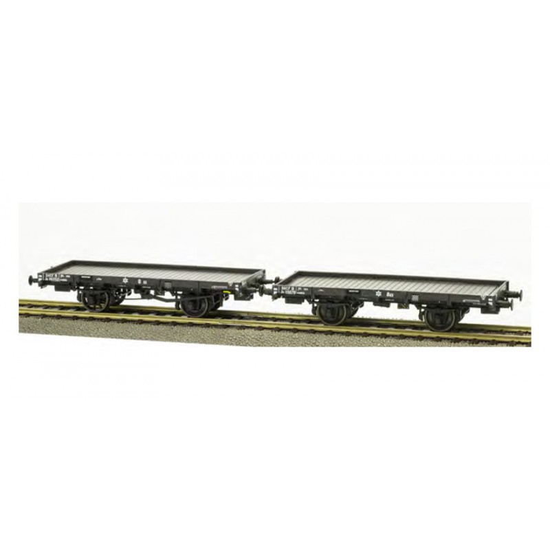 Set de vagones llanos ex-PLM, SNCF. Set de vagones llanos ex-PLM, SNCF.