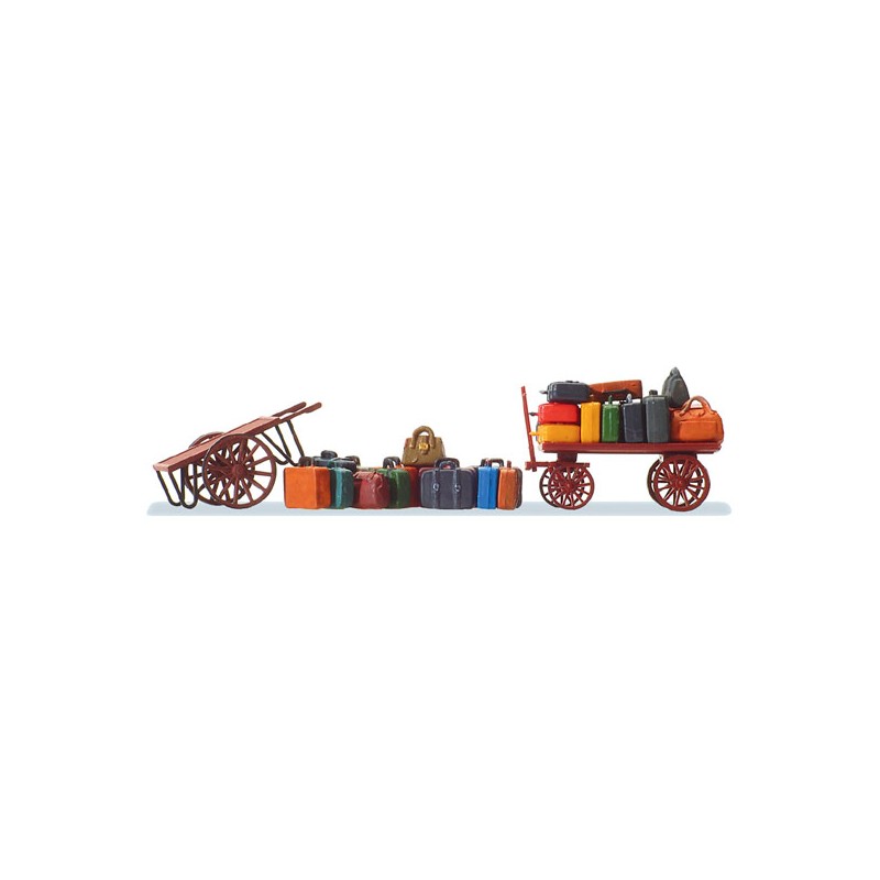 Carts with luggage. PREISER 17705 Carts with luggage. PREISER 17705