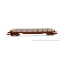 Stake wagon, loaded with concrete sleepers, RENFE.