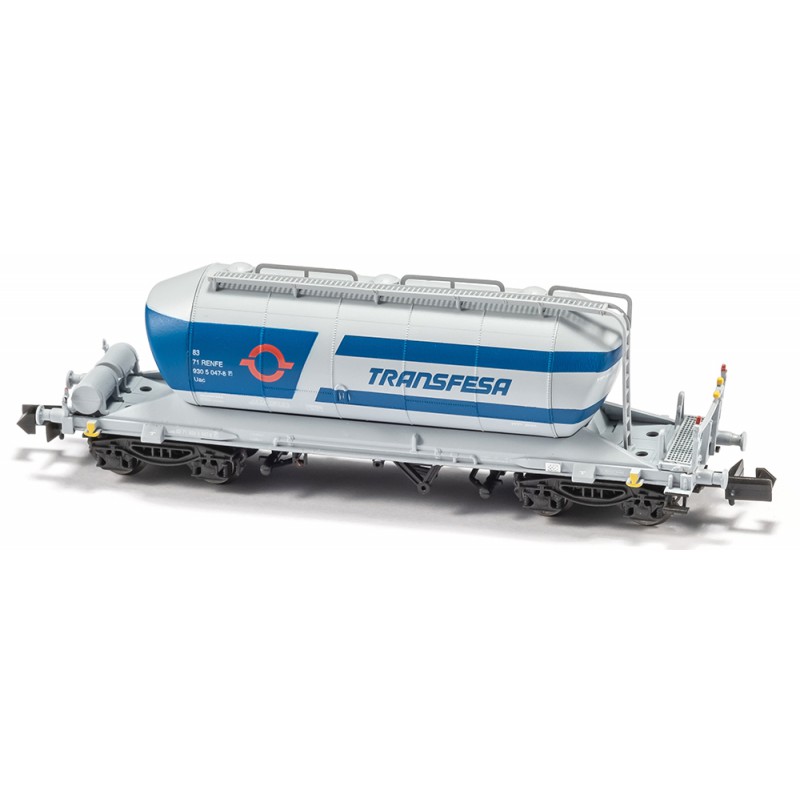 Cement wagon Transfesa, RENFE. Grey-blue. Cement wagon Transfesa, RENFE. Grey-blue.