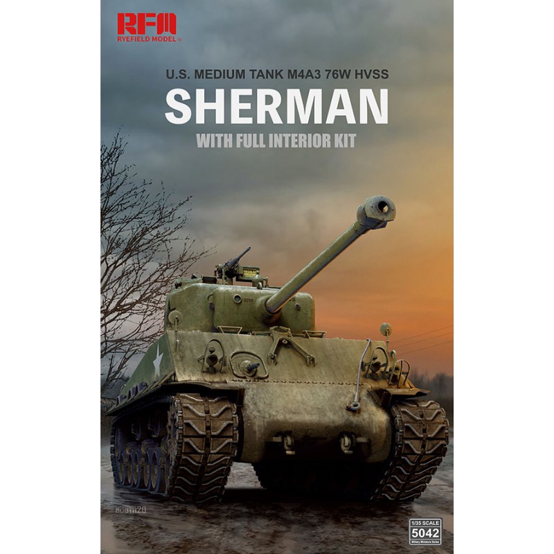 M4A3 76W HVSS Sherman. Con interiores. M4A3 76W HVSS Sherman. Con interiores.