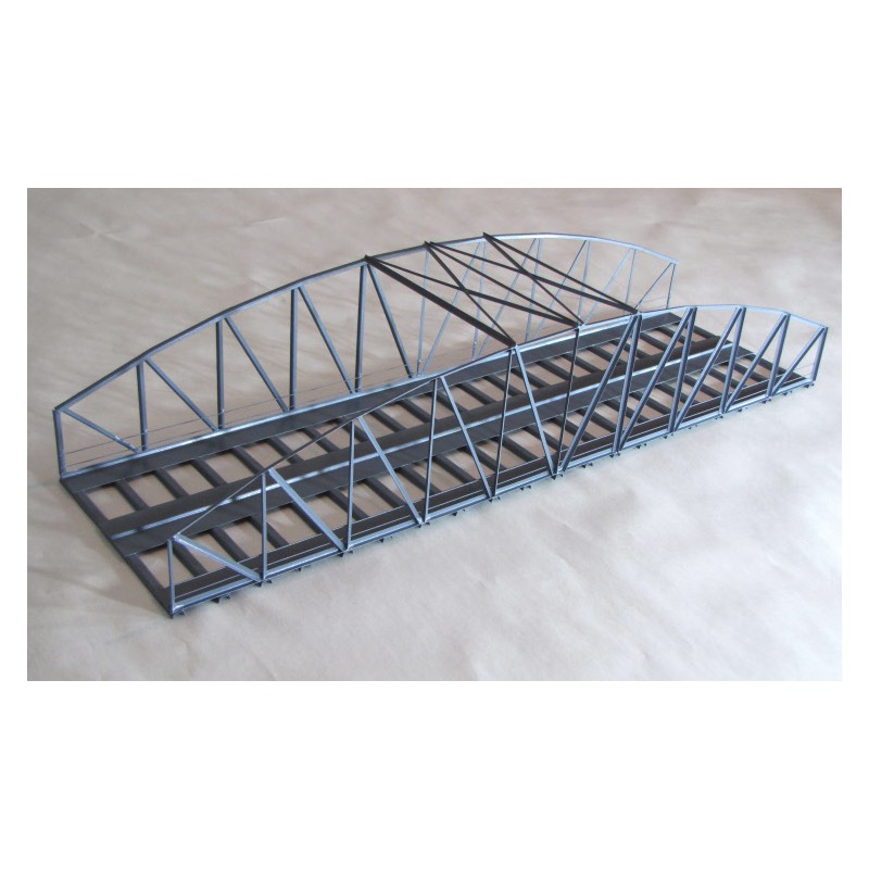 Hack B46-2 Bogenbrücke 46cm, 2-gleisig, grau