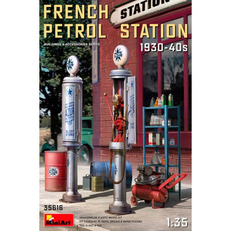 Petrol station. France, 30s-40s.