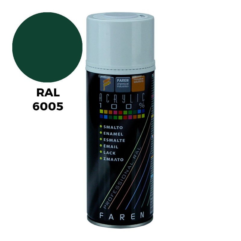 Verde musgo. Spray, 400ml. RAL 6005. Verde musgo. Spray, 400ml. RAL 6005.