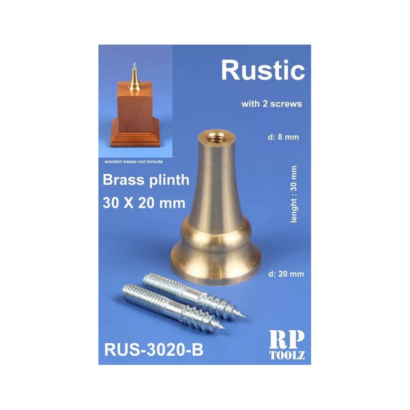 Plinth for bases, rustic shape. Brass 30x20 mm.