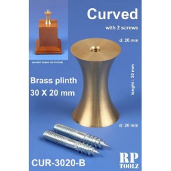 Plinth for bases, curved shape. Brass 30x20 mm.