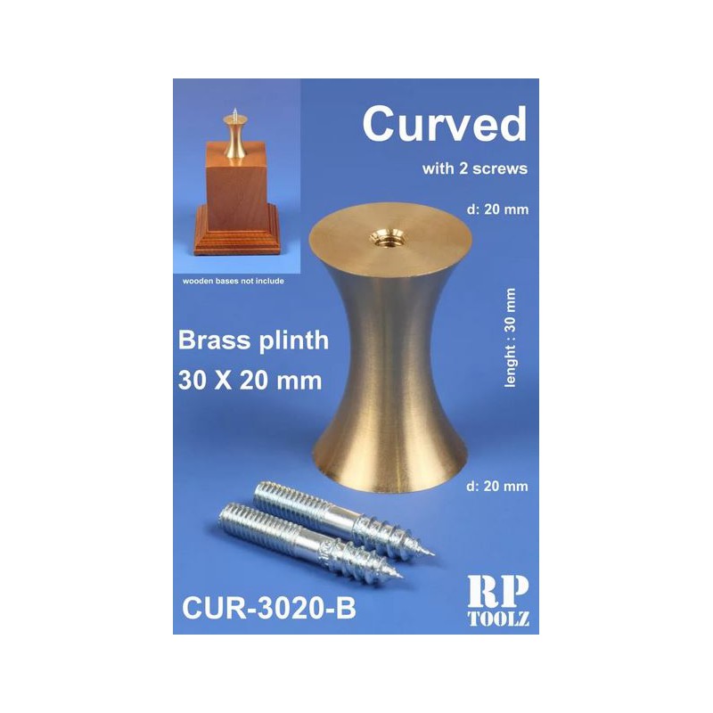 Pedestal curvado para peana. Latón 30x20 mm.