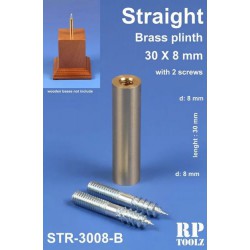 Piedistallo dritto per base. Ottone 30x8 mm.