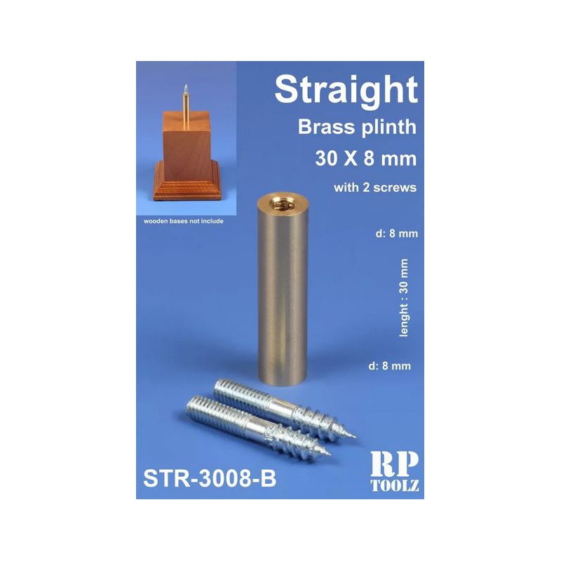 Pedestal recto para peana. Latón 30x8 mm.