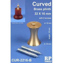 Piedistallo curvo per base. Ottone 22x16 mm.