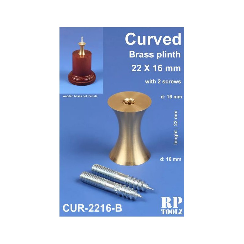 Pedestal curvado para peana. Latón 22x16 mm.