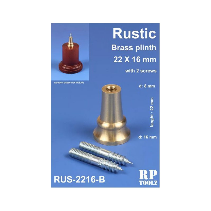 Plinth for bases, rustic shape. Brass 22x16 mm.