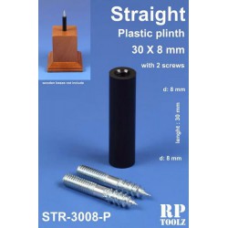 Piedistallo dritto per base. Plastica 30x8 mm.