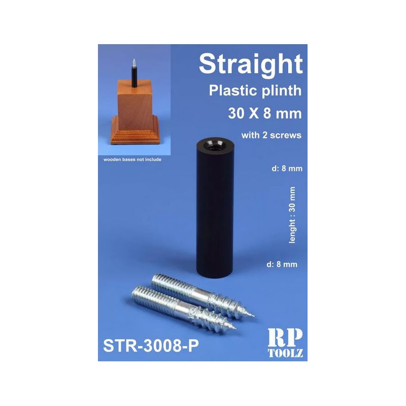 Pedestal recto para peana. Plástico 30x8 mm.