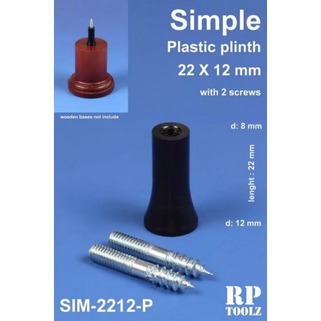 Pedestal simple para peana. Plástico 22x12 mm.