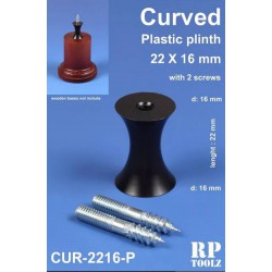 Piedistallo curvo per base. Plastica 22x16 mm.