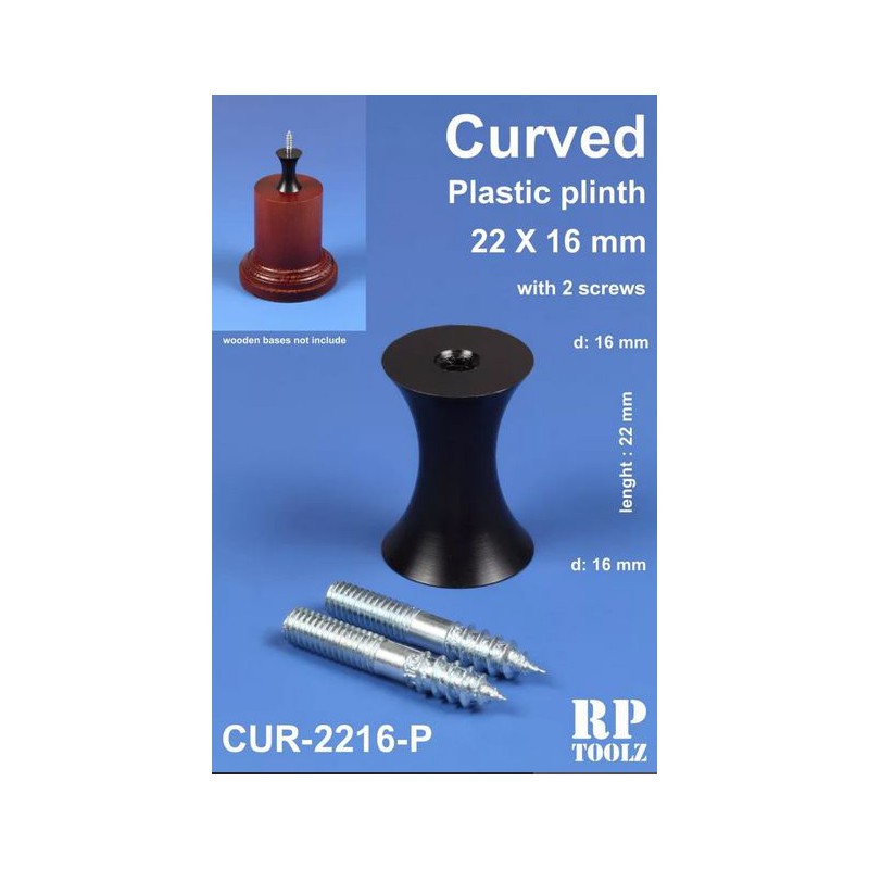 Pedestal curvado para peana. Plástico 22x16 mm.