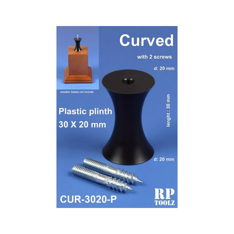 Pedestal curvado para peana. Plástico 30x20 mm.