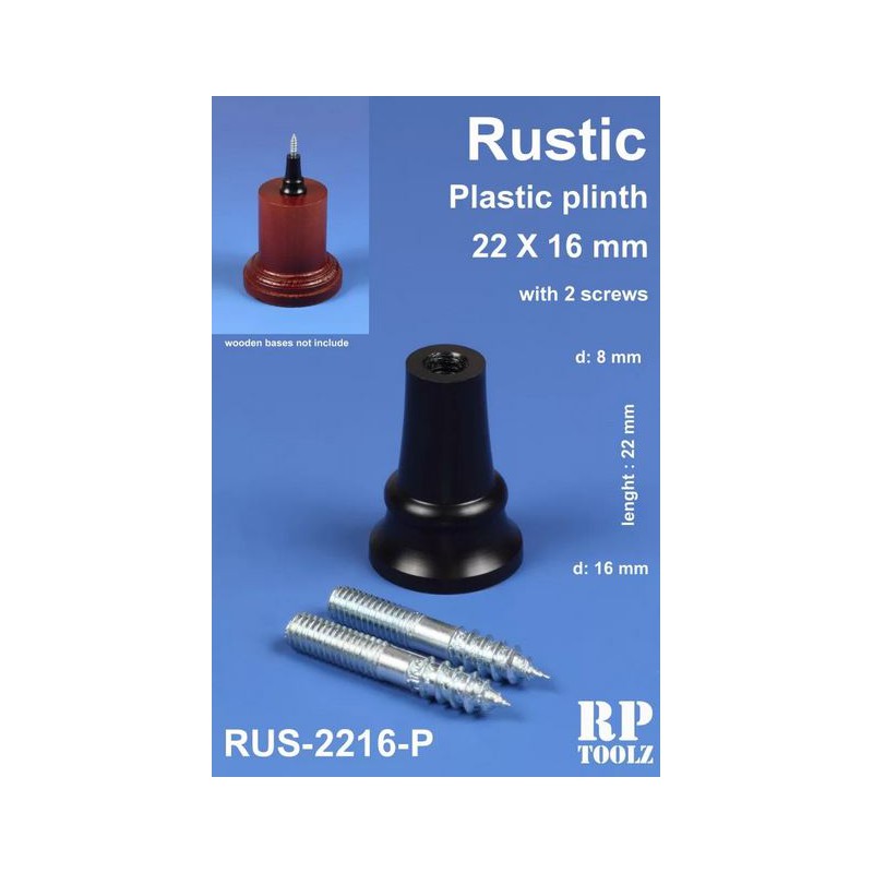 Plinth for bases, rustic shape. Plastic 22x16 mm.