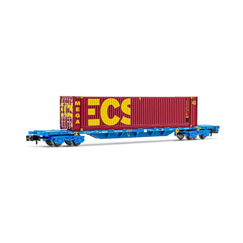 Vagón porta contenedores MMC, ECS Bulk. RENFE. Vagón porta contenedores MMC, ECS Bulk. RENFE.