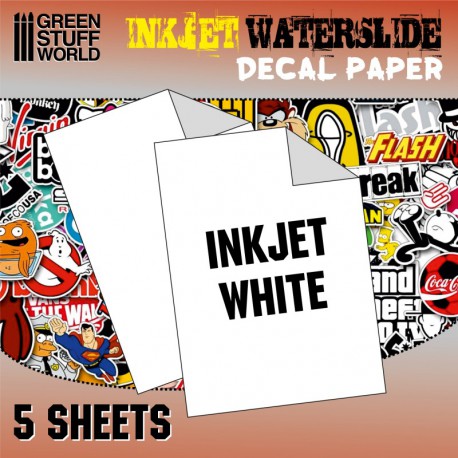 Inkjet water-slide decal white paper.