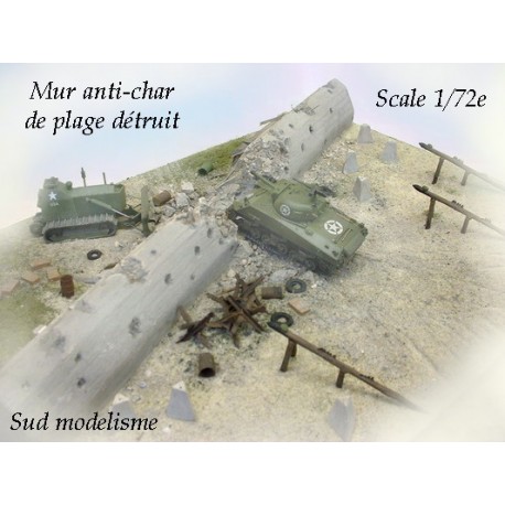 Destructed beach anti tank wall. PN SUD MODELISME 7290