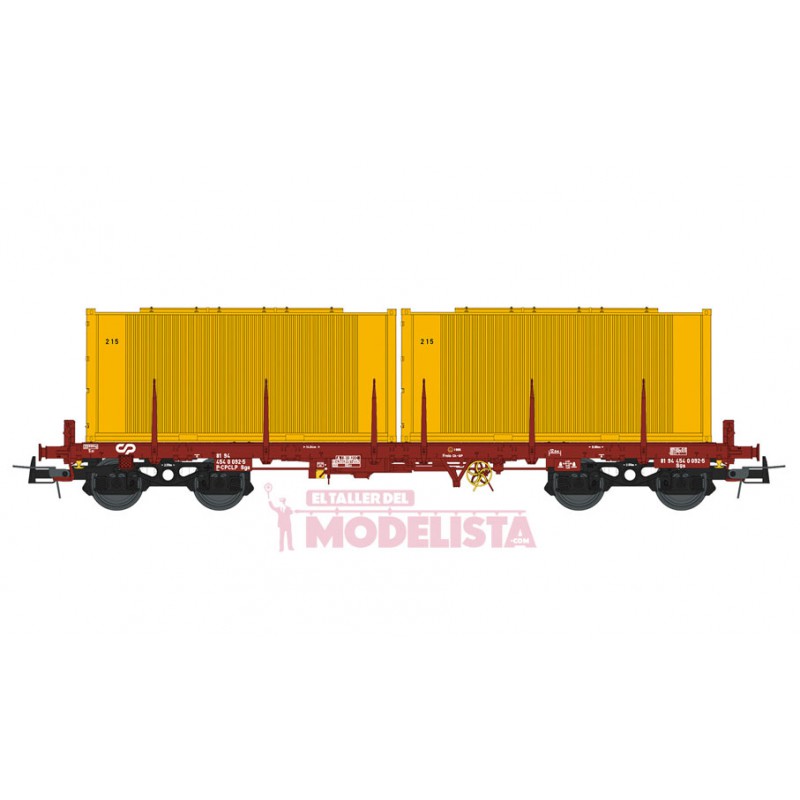 Wagon CP Sgs, with "RAÇOES VALOURO" containers. Wagon CP Sgs, with "RAÇOES VALOURO" containers.