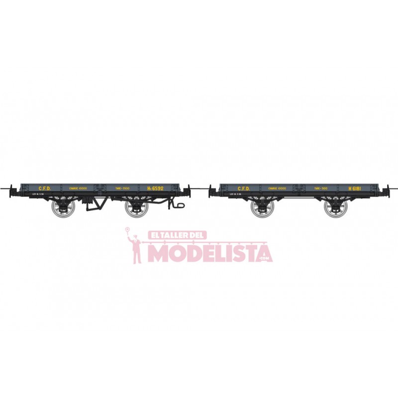 Set flat wagons, Hv 6592 + 6181.