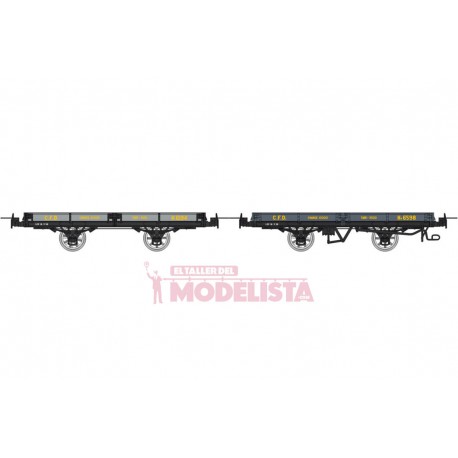 Set flat wagons, H 65194 + Hv 6598.