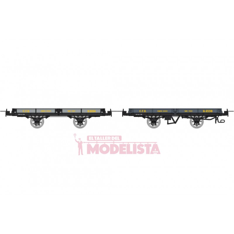 Set flat wagons, H 65194 + Hv 6598. Set flat wagons, H 65194 + Hv 6598.